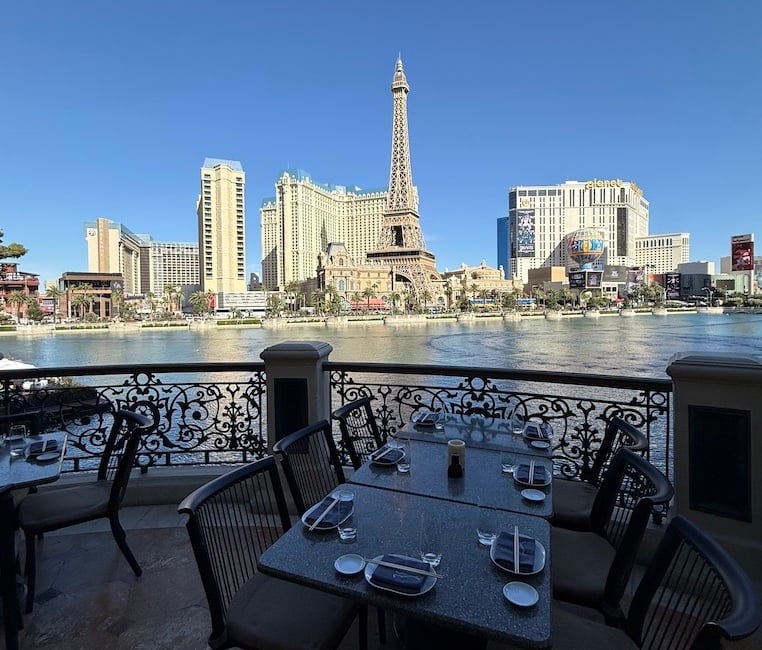 Las Vegas dining experience overlooking the Strip